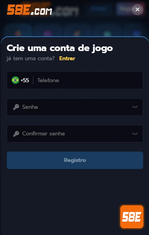 Usuário acessando jogos da 58e em smartphone